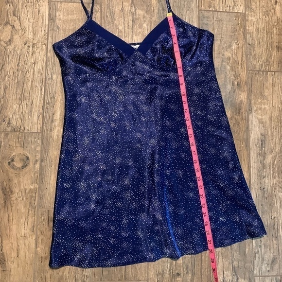 Women’s Adonna navy blue with white stars cami slip gown - Picture 5 of 5